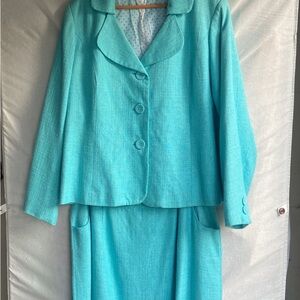 Cato Turquoise Women's Midi Skirt Set